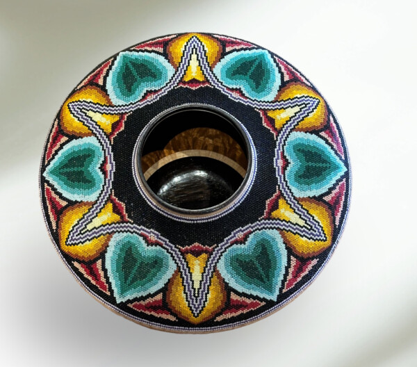 Beaded Vessel with Blue Patterns Legacy Gallery Inc.